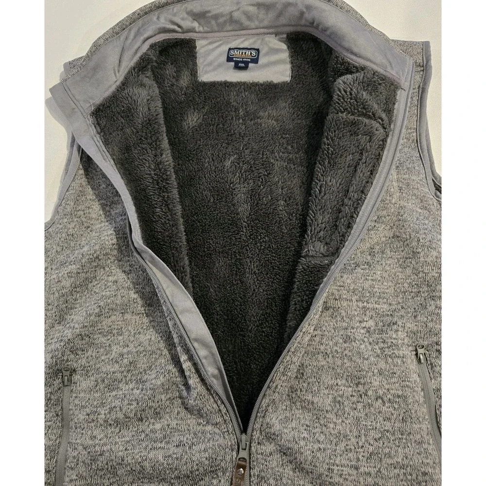 SMITH'S Men's Outdoor Workwear Fleece Lined Vest Zip Pockets ‎ 2XL